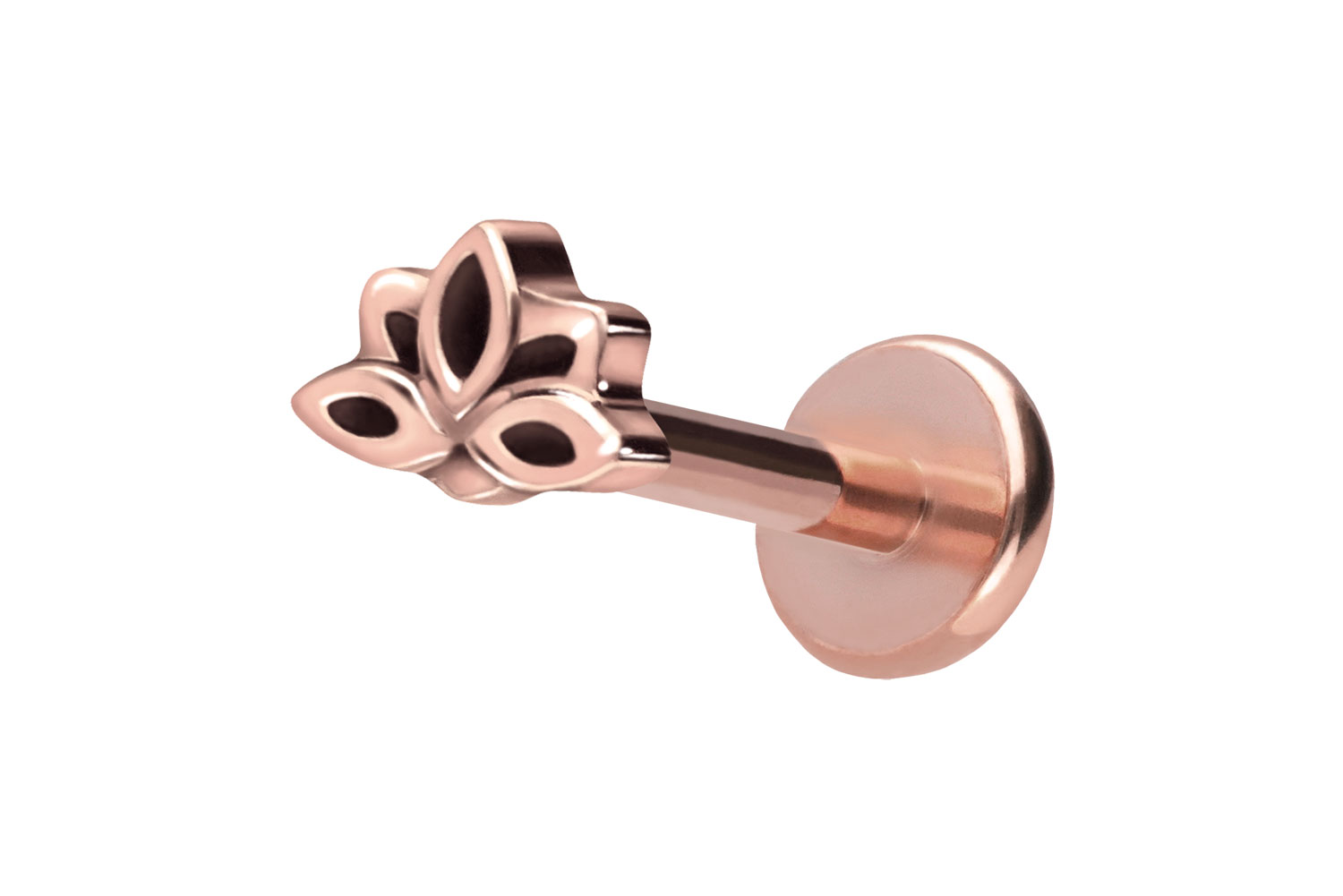 Titan Labret Piercing mit Push Fit LOTUSBLÜTE